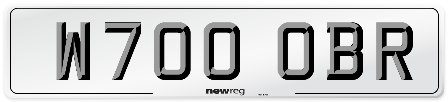 W700 OBR Number Plate from New Reg